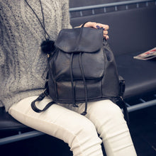 Backpack Women PU Leather Black Satchel Shoulder Korean School Rucksack Bags bolsa feminina CF
