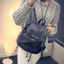 Backpack Women PU Leather Black Satchel Shoulder Korean School Rucksack Bags bolsa feminina CF
