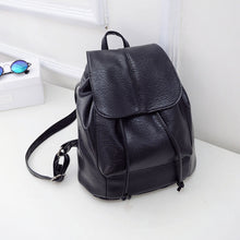 Backpack Women PU Leather Black Satchel Shoulder Korean School Rucksack Bags bolsa feminina CF