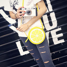 Crossbody Bag Personality Round Lemon Pattern PU Leather Shoulder Bags Bolsos Femenina CF