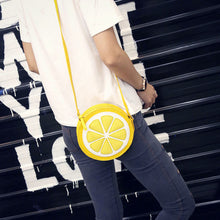 Crossbody Bag Personality Round Lemon Pattern PU Leather Shoulder Bags Bolsos Femenina CF