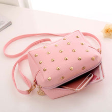Crossbody Bags Women Cute Messenger Rivet Pink Shoulder Bag PU Leather Bolsos Femenina CF