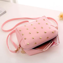 Crossbody Bags Women Cute Messenger Rivet Pink Shoulder Bag PU Leather Bolsos Femenina CF