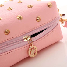 Crossbody Bags Women Cute Messenger Rivet Pink Shoulder Bag PU Leather Bolsos Femenina CF