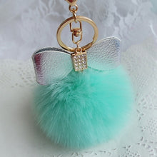 Faux Rabbit Fur Ball Keychain for Bags Gift for girl Plush Car Key Ring Car Key Pendant CF