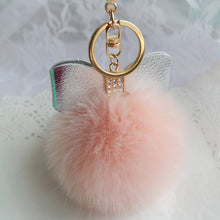 Faux Rabbit Fur Ball Keychain for Bags Gift for girl Plush Car Key Ring Car Key Pendant CF