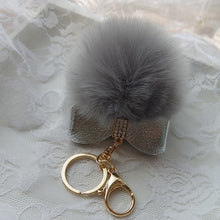 Faux Rabbit Fur Ball Keychain for Bags Gift for girl Plush Car Key Ring Car Key Pendant CF