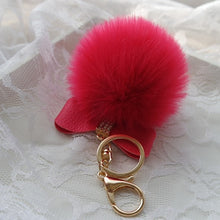 Faux Rabbit Fur Ball Keychain for Bags Gift for girl Plush Car Key Ring Car Key Pendant CF