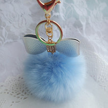 Faux Rabbit Fur Ball Keychain for Bags Gift for girl Plush Car Key Ring Car Key Pendant CF