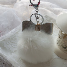 Faux Rabbit Fur Ball Keychain for Bags Gift for girl Plush Car Key Ring Car Key Pendant CF