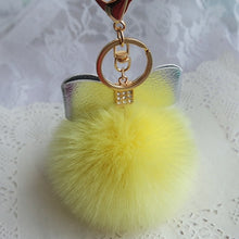 Faux Rabbit Fur Ball Keychain for Bags Gift for girl Plush Car Key Ring Car Key Pendant CF