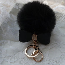 Faux Rabbit Fur Ball Keychain for Bags Gift for girl Plush Car Key Ring Car Key Pendant CF