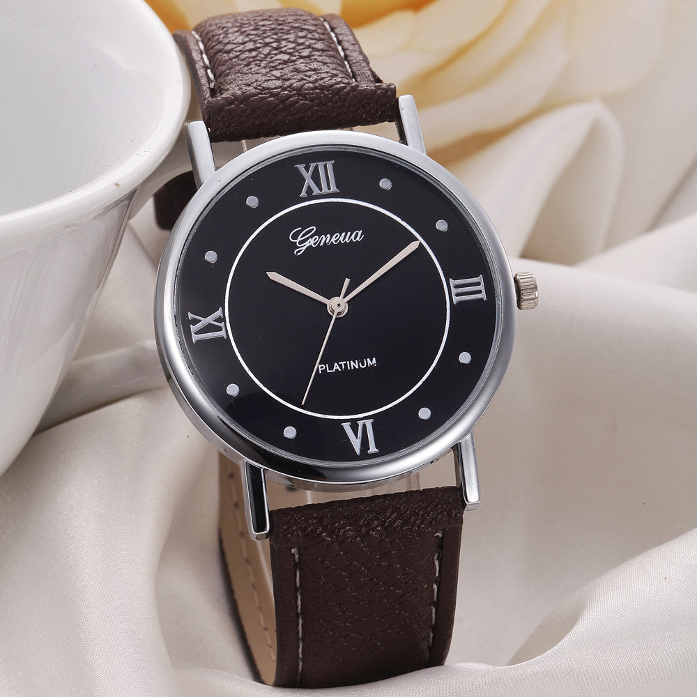 Geneva Watch Women Dress Watches Luxury Analog Quartz Clock Women Men Rhinestone Hour Relojes CF