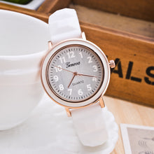 Geneva Women Watches Round Dial Silicone Band Quartz Analog Dresss Watch Relogio Feminino CF