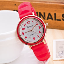 Geneva Women Watches Round Dial Silicone Band Quartz Analog Dresss Watch Relogio Feminino CF