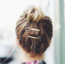 Girls Crystal Hair Clips Hair Pins Unique Scissors Design Headwear Accessories Hair Clips Gold Silver CF
