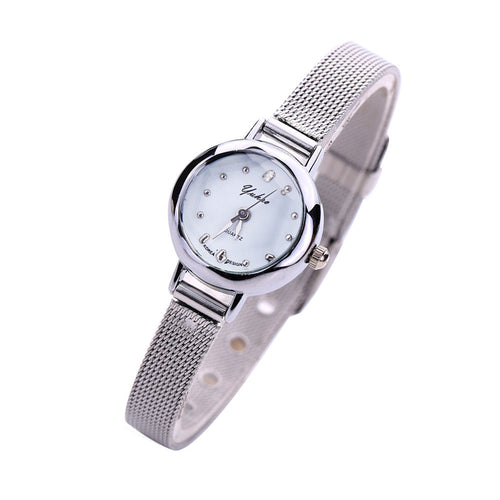 Lady Silver Watches Women Full Stainless Steel Quartz Wristwatches Relojes Mujer Relogio Feminino CF