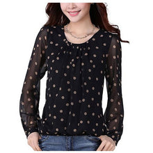 New Fashion Long Sleeve Plus Size T-shirts Female T shirt Polka Dot Print Tops Women Clothing 70834 SM6