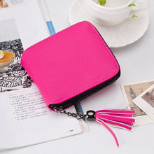 Lovely Wallet PU Leather Change Purse Money Coin Purses Carteras Women Short Small Purses with Tassel CF
