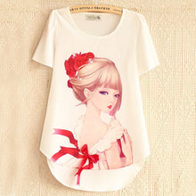 New Fashion Short Sleeve Plus Size T-shirts Female T shirts Print Tops Women Clothing 70831 SM6