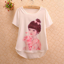 New Fashion Short Sleeve Plus Size T-shirts Female T shirts Print Tops Women Clothing 70831 SM6