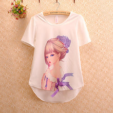 New Fashion Short Sleeve Plus Size T-shirts Female T shirts Print Tops Women Clothing 70831 SM6