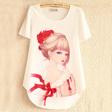 New Fashion Short Sleeve Plus Size T-shirts Female T shirts Print Tops Women Clothing 70831 SM6