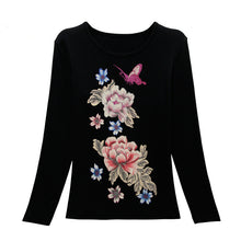 New Fashion Women Full Sleeve Female Diamond tops Bling clothing XL-4XL T shirts Floral Print t-shirt Women Top 72107 SM6