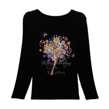 New Fashion Women Full Sleeve Female Diamond tops Bling clothing XL-4XL T shirts Floral Print t-shirt Women Top 72107 SM6