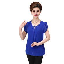 New Fashion Women T shirts Chiffon T-shirt Women O-neck Top Short Sleeve XL-4XL Female Plus Size tops 70915 SM6