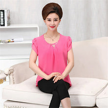 New Fashion Women T shirts Chiffon T-shirt Women O-neck Top Short Sleeve XL-4XL Female Plus Size tops 70915 SM6