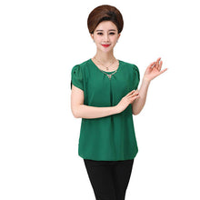 New Fashion Women T shirts Chiffon T-shirt Women O-neck Top Short Sleeve XL-4XL Female Plus Size tops 70915 SM6