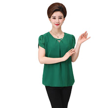 New Fashion Women T shirts Chiffon T-shirt Women O-neck Top Short Sleeve XL-4XL Female Plus Size tops 70915 SM6
