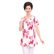 New Fashion Women T shirts Floral Print T-shirt Women O-neck Top Short Sleeve XL-4XL Female Plus Size tops 70914 SM6