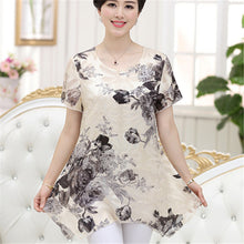 New Fashion Women T shirts Print T-shirt Women O-neck Top Short Sleeve XL-4XL Female Plus Size tops 70916 SM6