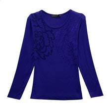 New Fashion Women XL-4XL T shirts clothing Print t-shirt Women Top Full Sleeve Female Bling tops 72102 SM6