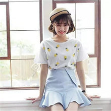 New Fashion Women clothing Short T shirts Pineapple Print t-shirt Women Top Short Sleeve Female Fruit tops 71678 SM6