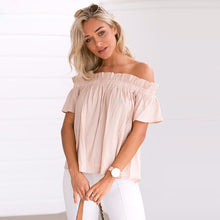 New Fashion Women clothing T shirt Short Sleeve Slash Neck Off Shoulder t-shirt Women Top Female tops 71624 SM6