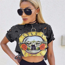 New Fashion Women clothing T shirts Hollow Out Letter Print t-shirt Women Top Short Sleeve Female Crop tops 71623 SM6