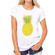 New Fashion Women clothing T shirts Pineapple Print t-shirt Women Top Short Sleeve Female Fruit tops 71621 SM6