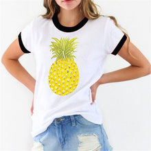 New Fashion Women clothing T shirts Pineapple Print t-shirt Women Top Short Sleeve Female Fruit tops 71621 SM6