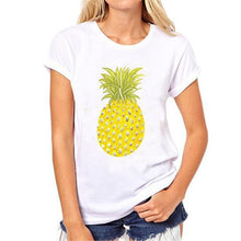 New Fashion Women clothing T shirts Pineapple Print t-shirt Women Top Short Sleeve Female Fruit tops 71621 SM6