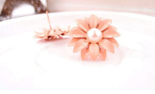 flower Earrings Cute Korea Daisy Flower Pearl Stud Earrings Pink For Women CF