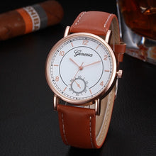 Geneva Mens Wathes Retro Design PU Leather Band Top Luxury Military army Analog Relogio Masculino CF