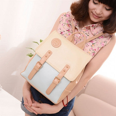 Korean Backpacks PU Leather Shoulder Bag Small Backpack Embossed Leisure Bags Mochila Feminina CF