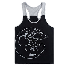 New Men Cotton Plus Size O-neck Character Tank Tops Bodybuilding Fitness Mens Vest Tank Tops 70393 SM6