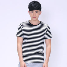 New Plus Size S-3XL T Shirt Black and White Men Short-sleeved O- Neck T-shirt Stripped t Shirt Tops 70405 SM6