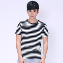 New Plus Size S-3XL T Shirt Black and White Men Short-sleeved O- Neck T-shirt Stripped t Shirt Tops 70405 SM6