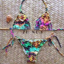 New Sexy Women Bikini Set Bandage Top Low Waist Bottom Bandage Swimwear Push-up Padded Bra Swimsuit Beach N12ZN6 CF