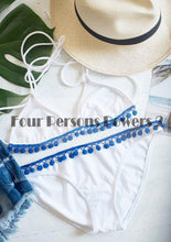 New Split Swimsuit Women white Swimsuits Sexy Biquini Tassel Print Halter Bikini Bathing Suit Maillot De Bain Biquinis N139 CF